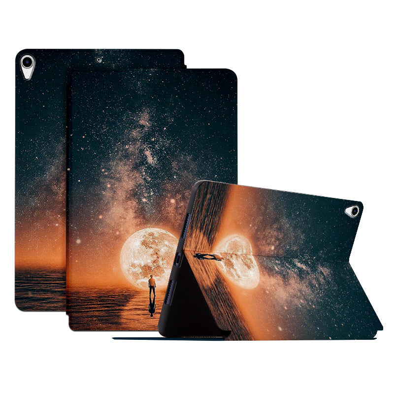 For iPad Pro 10.5-inch (2017) / Air 10.5 inch (2019) PU Leather Case with Stand Pattern Printed Shockproof Tablet Cover