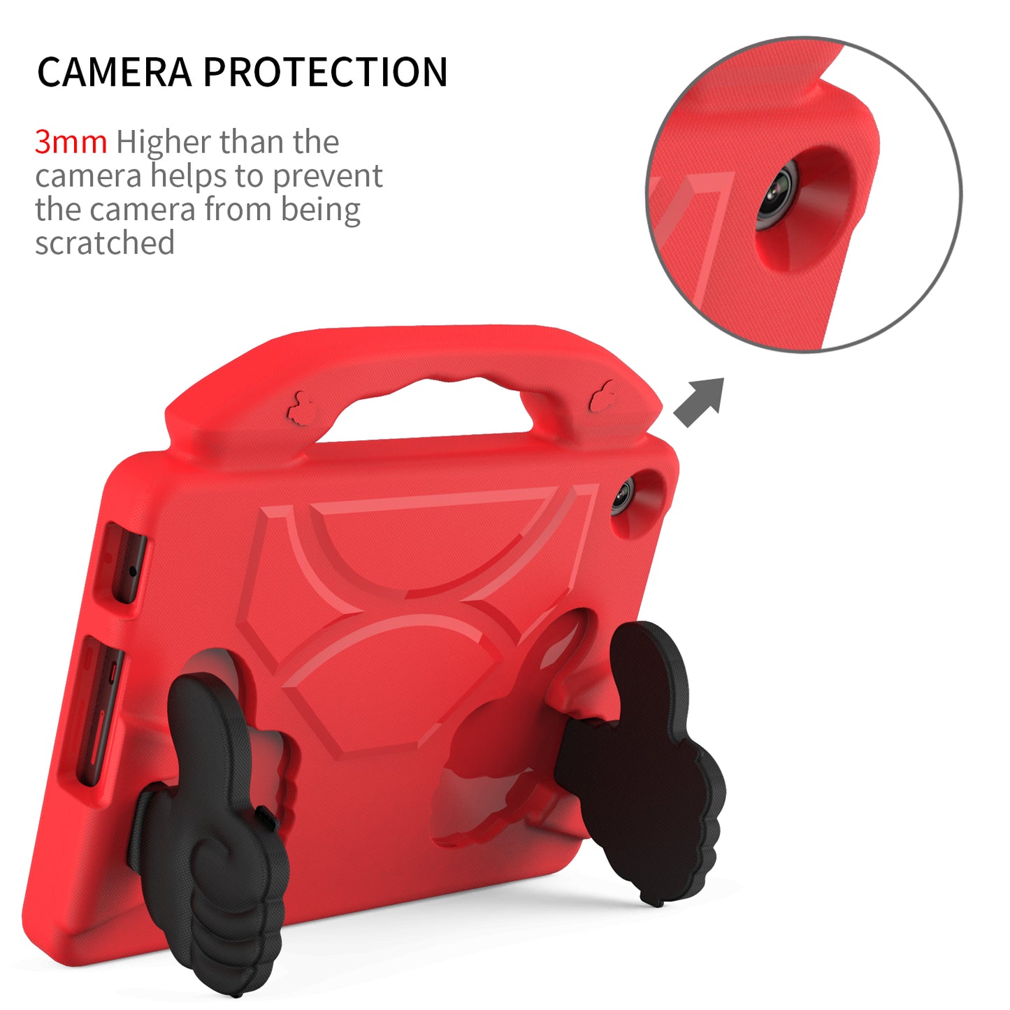 For Lenovo Tab M10 (Gen 3) EVA Tablet Case Foldable Thumb Kickstand Handle Grip Tablet Cover