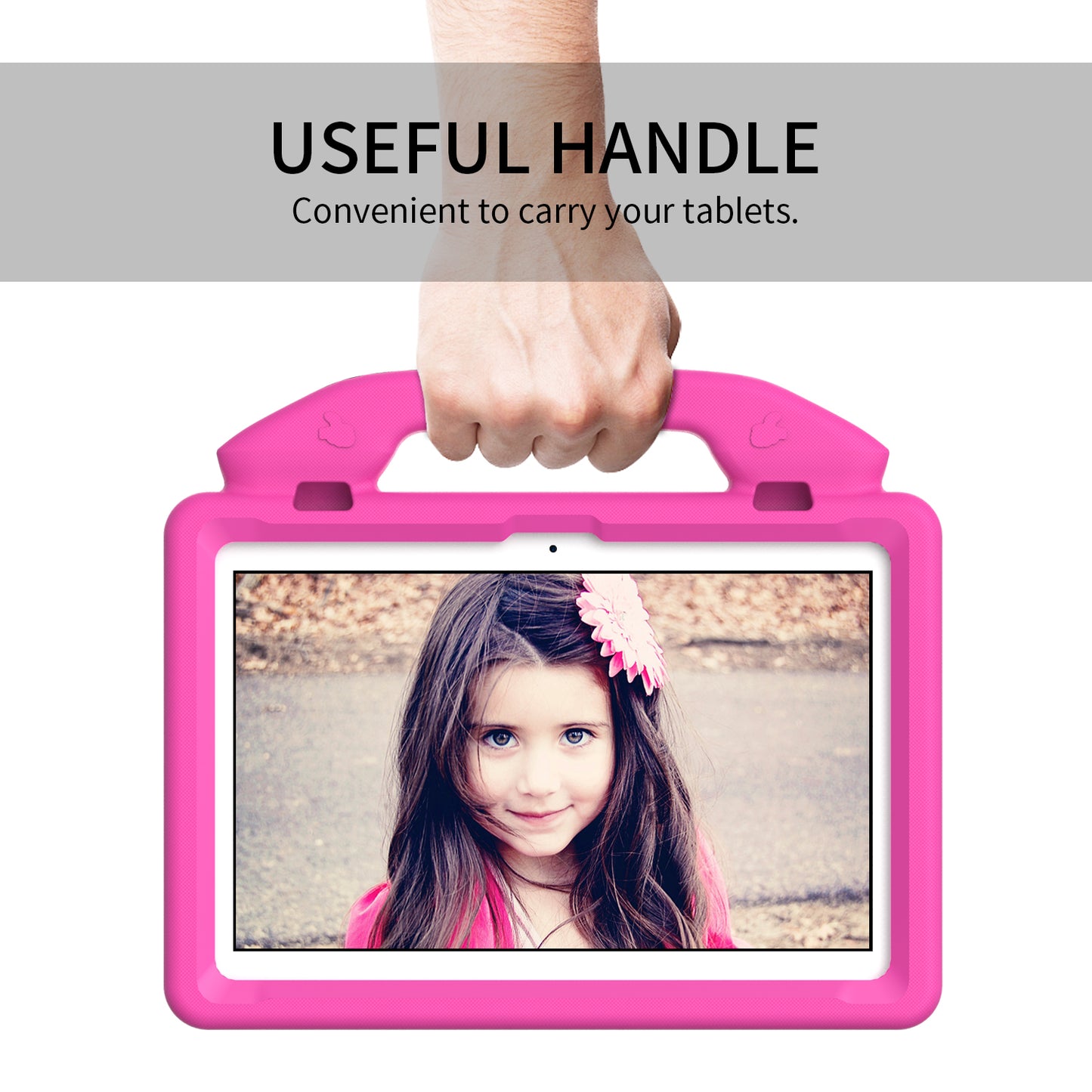 For Lenovo Tab M10 (Gen 3) EVA Tablet Case Foldable Thumb Kickstand Handle Grip Tablet Cover