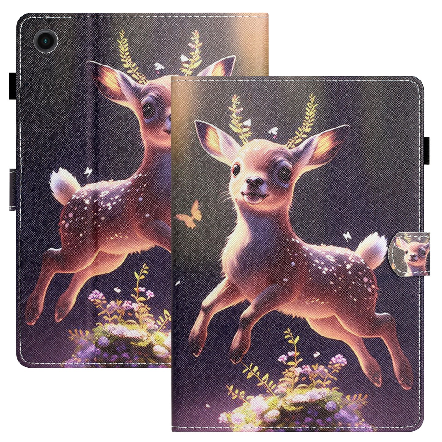 Protective Case for Lenovo Tab M10 Plus (3rd Gen) Pattern Printing Tablet Shell Anti-Fall PU Leather Flip Cover