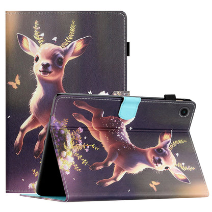 Protective Case for Lenovo Tab M10 Plus (3rd Gen) Pattern Printing Tablet Shell Anti-Fall PU Leather Flip Cover