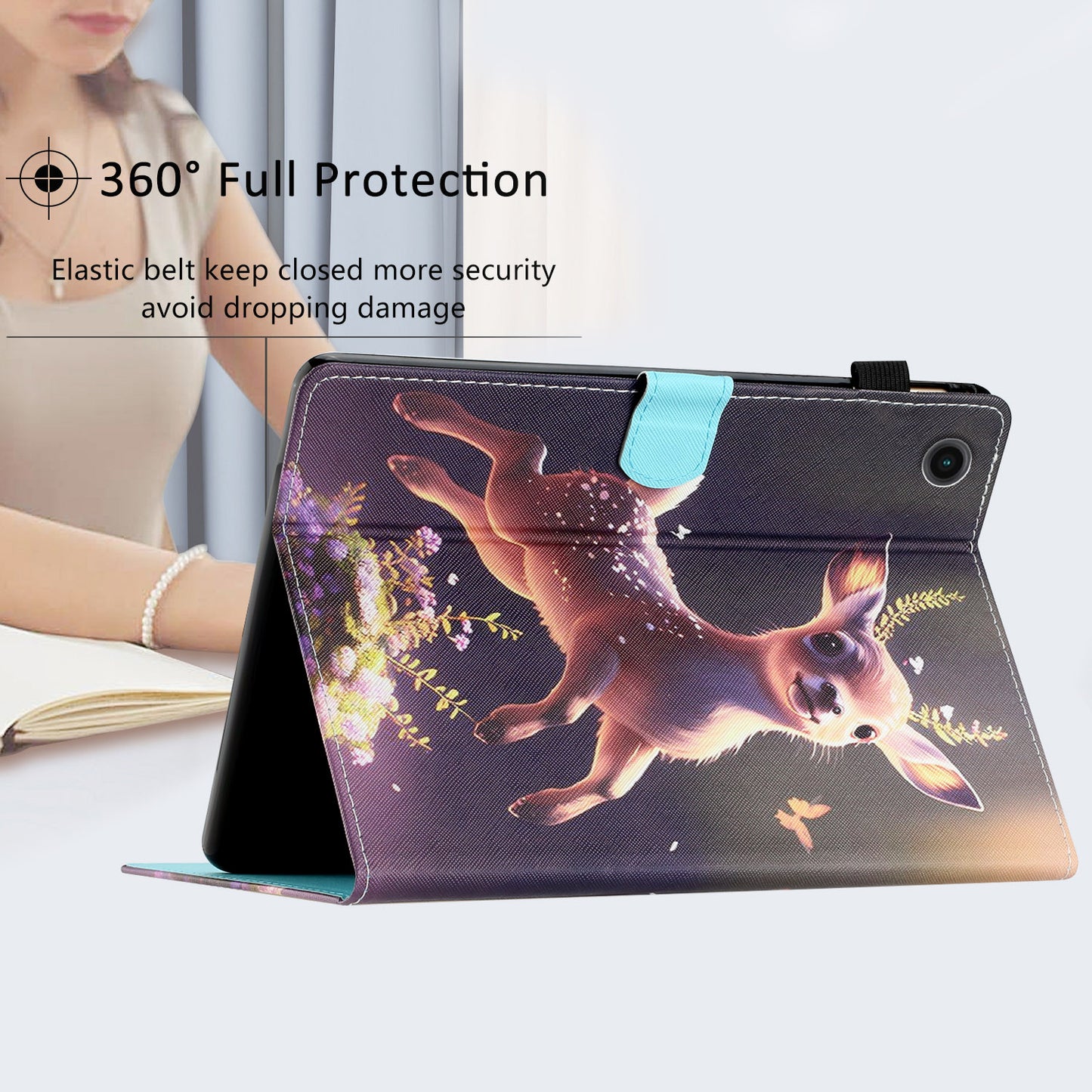 Protective Case for Lenovo Tab M10 Plus (3rd Gen) Pattern Printing Tablet Shell Anti-Fall PU Leather Flip Cover