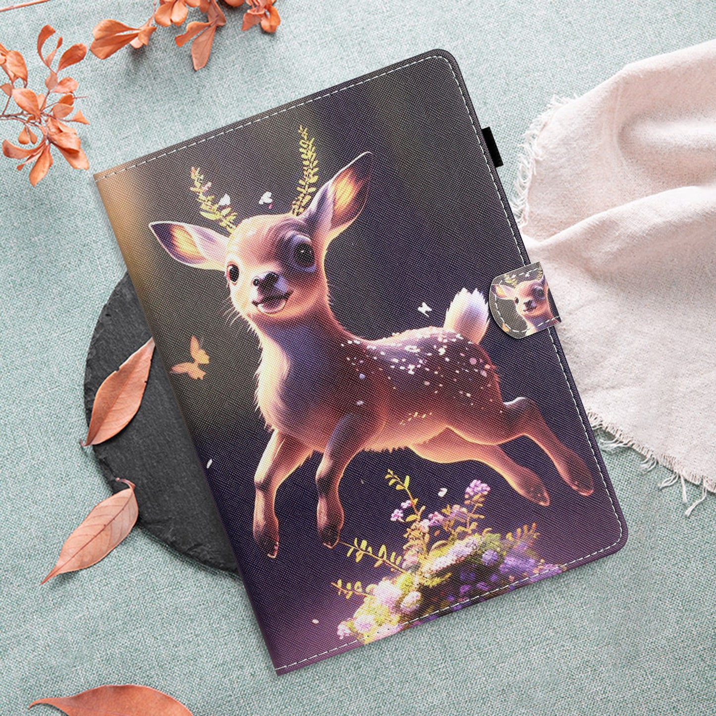 Protective Case for Lenovo Tab M10 Plus (3rd Gen) Pattern Printing Tablet Shell Anti-Fall PU Leather Flip Cover