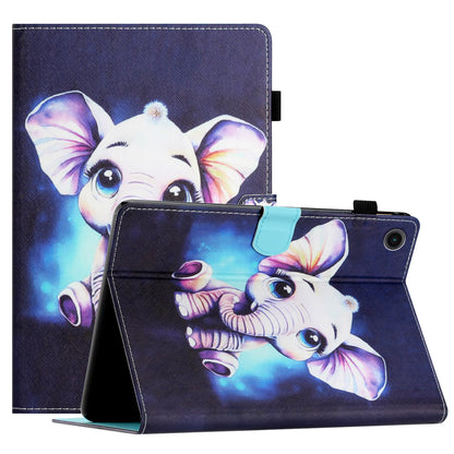 Protective Case for Lenovo Tab M10 Plus (3rd Gen) Pattern Printing Tablet Shell Anti-Fall PU Leather Flip Cover
