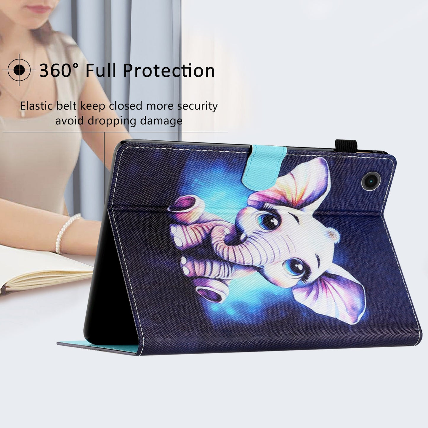 Protective Case for Lenovo Tab M10 Plus (3rd Gen) Pattern Printing Tablet Shell Anti-Fall PU Leather Flip Cover