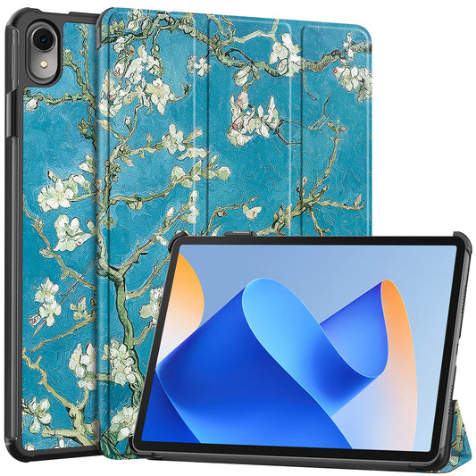 For Huawei MatePad 11 (2023) Trifold Stand Tablet Case PU Leather Pattern Cover with Auto Wake / Sleep