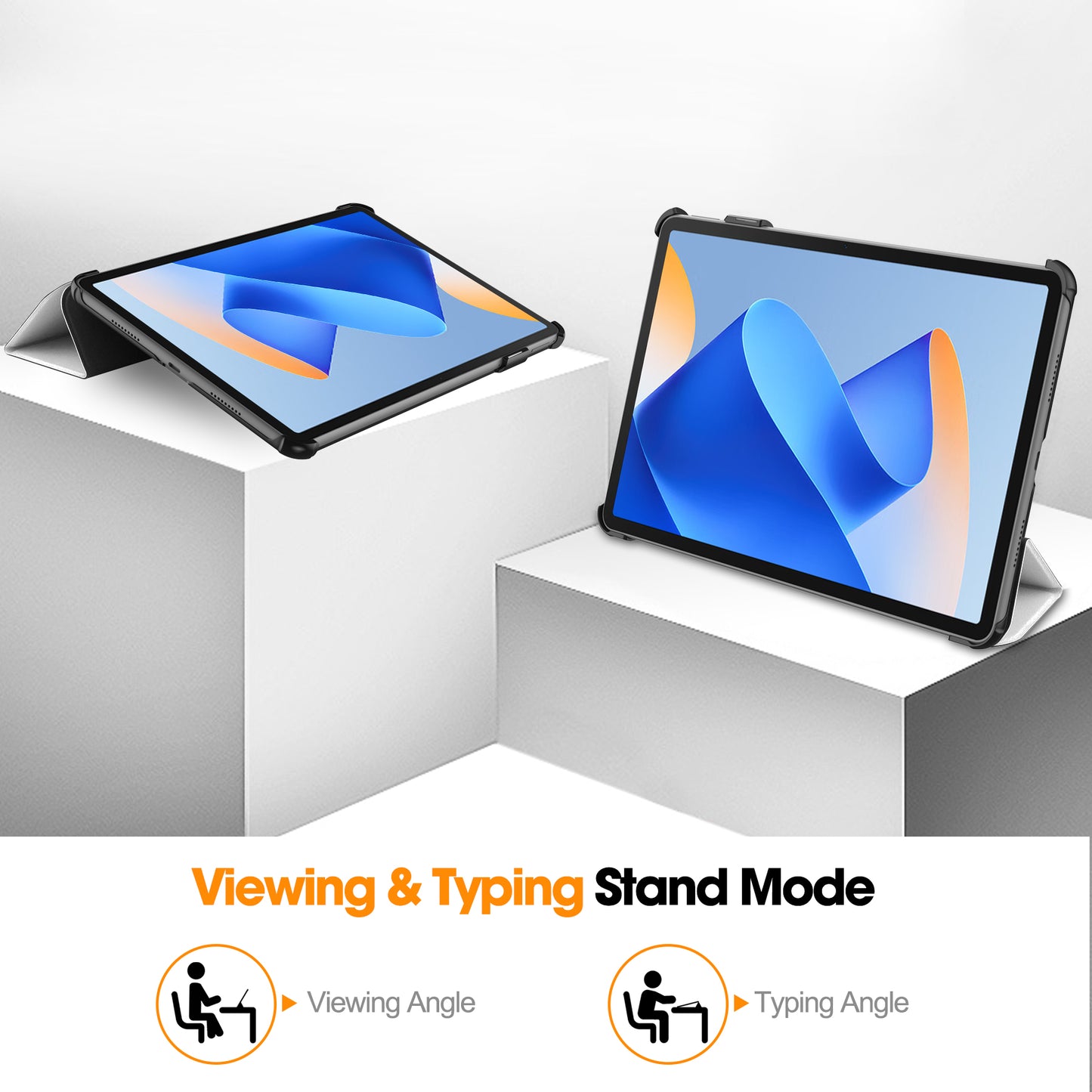 For Huawei MatePad 11 (2023) Trifold Stand Tablet Case PU Leather Pattern Cover with Auto Wake / Sleep