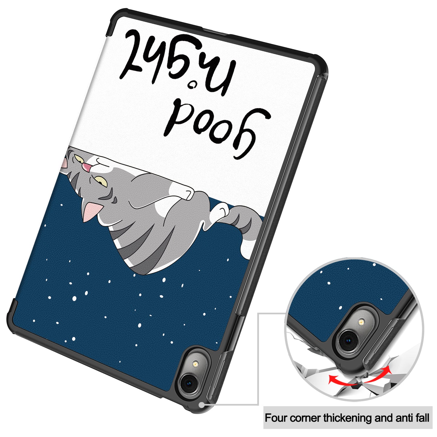 For Huawei MatePad 11 (2023) Trifold Stand Tablet Case PU Leather Pattern Cover with Auto Wake / Sleep
