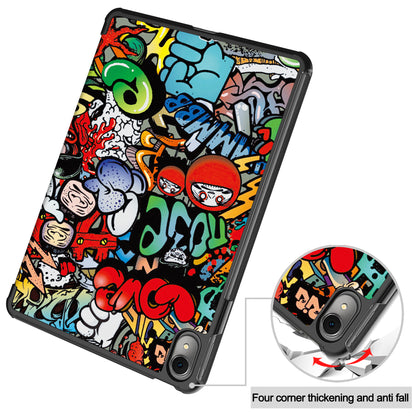 For Huawei MatePad 11 (2023) Trifold Stand Tablet Case PU Leather Pattern Cover with Auto Wake / Sleep