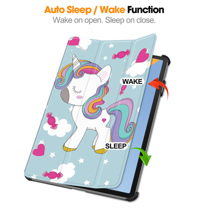 For Huawei MatePad 11 (2023) Trifold Stand Tablet Case PU Leather Pattern Cover with Auto Wake / Sleep