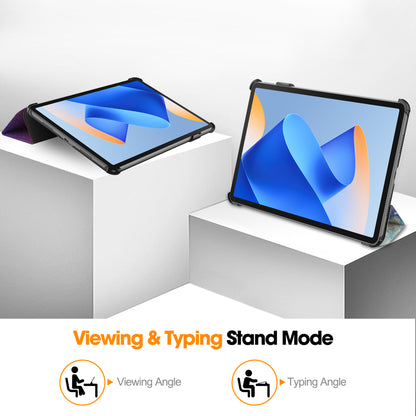 For Huawei MatePad 11 (2023) Trifold Stand Tablet Case PU Leather Pattern Cover with Auto Wake / Sleep