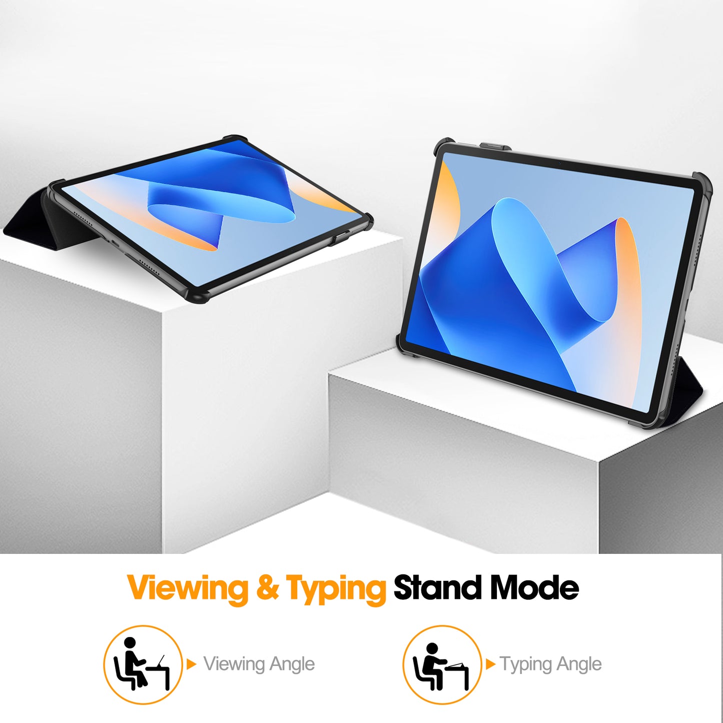 For Huawei MatePad 11 (2023) Trifold Stand Tablet Case PU Leather Pattern Cover with Auto Wake / Sleep