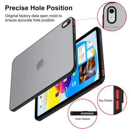 For iPad mini (2021) Matte Tablet Case Contrast Color Translucent PC+TPU Cover