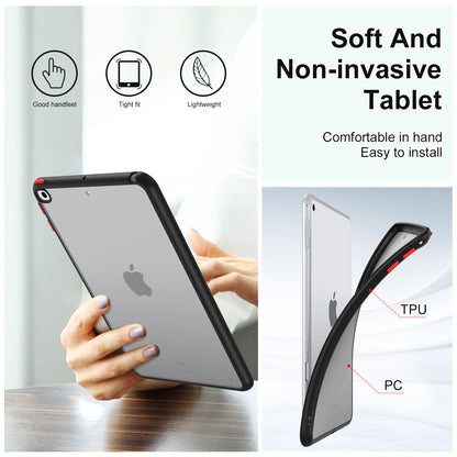 For iPad mini 4 / mini (2019) 7.9 inch PC+TPU Tablet Case Matte Translucent Contrast Color Tablet Cover