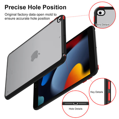 For iPad mini 4 / mini (2019) 7.9 inch PC+TPU Tablet Case Matte Translucent Contrast Color Tablet Cover