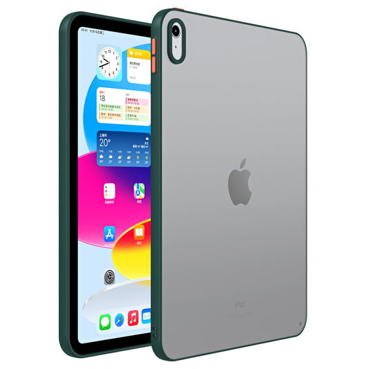 For iPad 10.9 (2022) Slim Matte Case Contrast Color PC+TPU Tablet Back Protector Cover