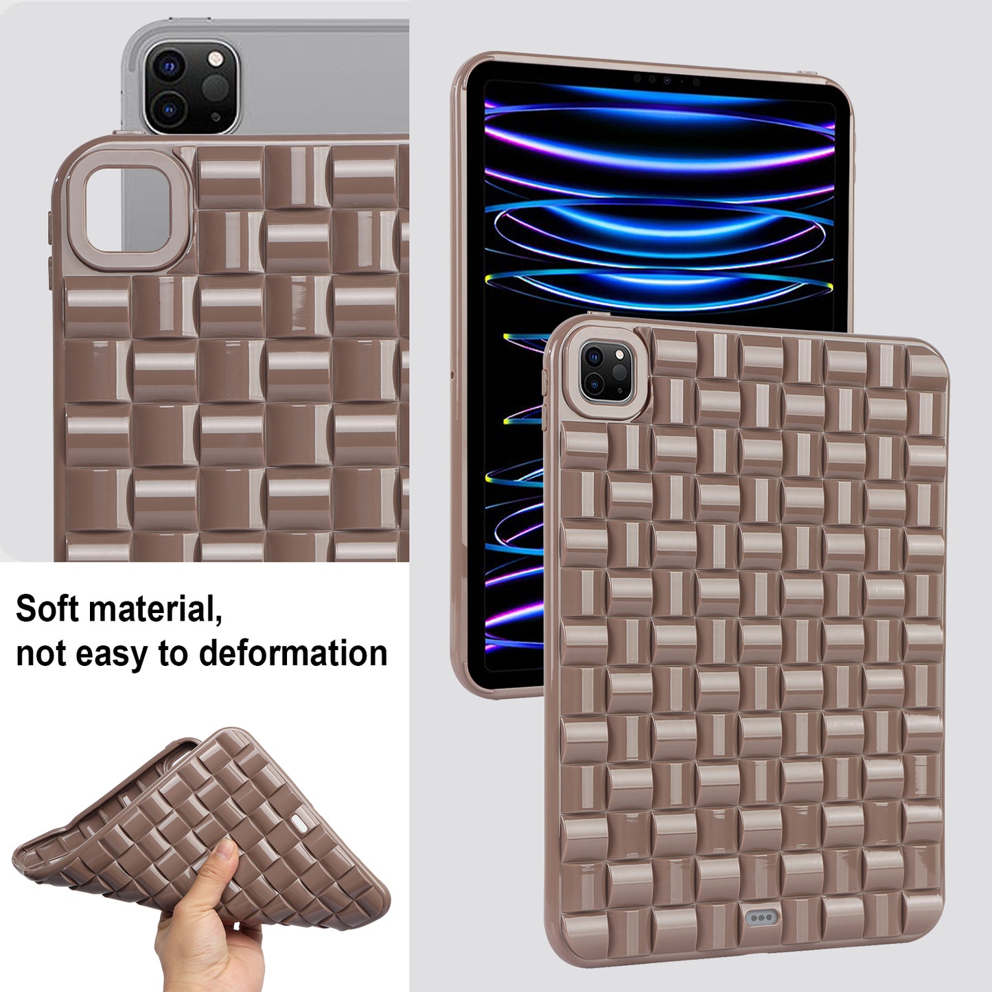 For iPad Pro 11 (2020) / (2021) / (2022) Woven Texture Soft TPU Case Anti-Scratch Protective Tablet Cover