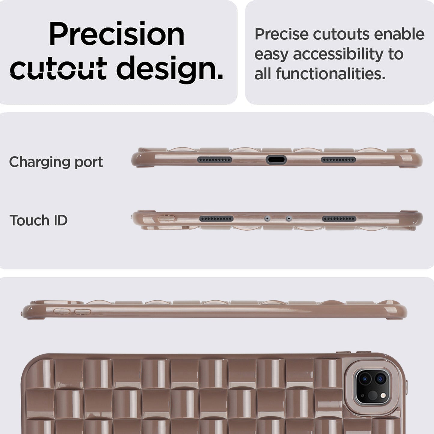 For iPad Pro 11 (2020) / (2021) / (2022) Woven Texture Soft TPU Case Anti-Scratch Protective Tablet Cover