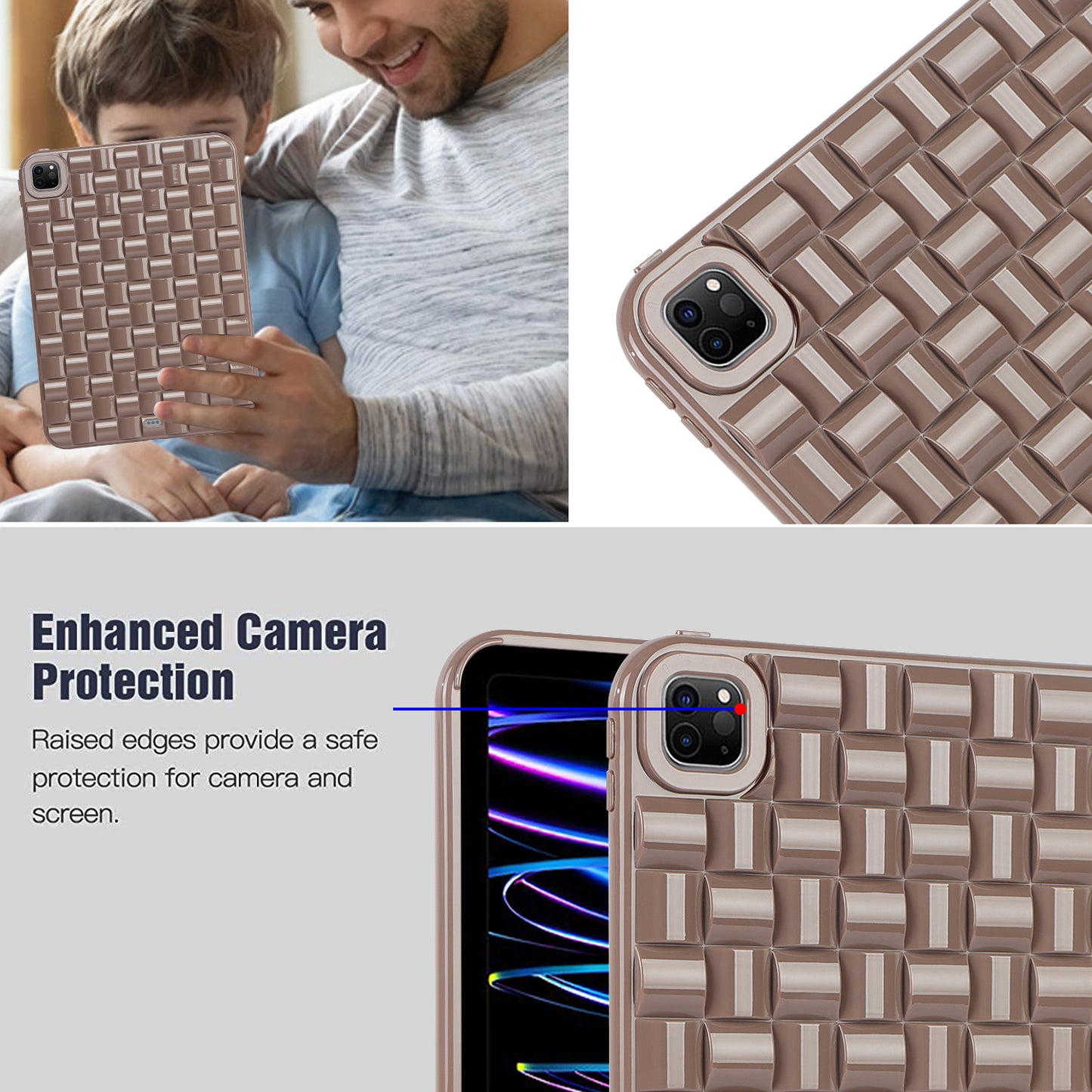 For iPad Pro 11 (2020) / (2021) / (2022) Woven Texture Soft TPU Case Anti-Scratch Protective Tablet Cover