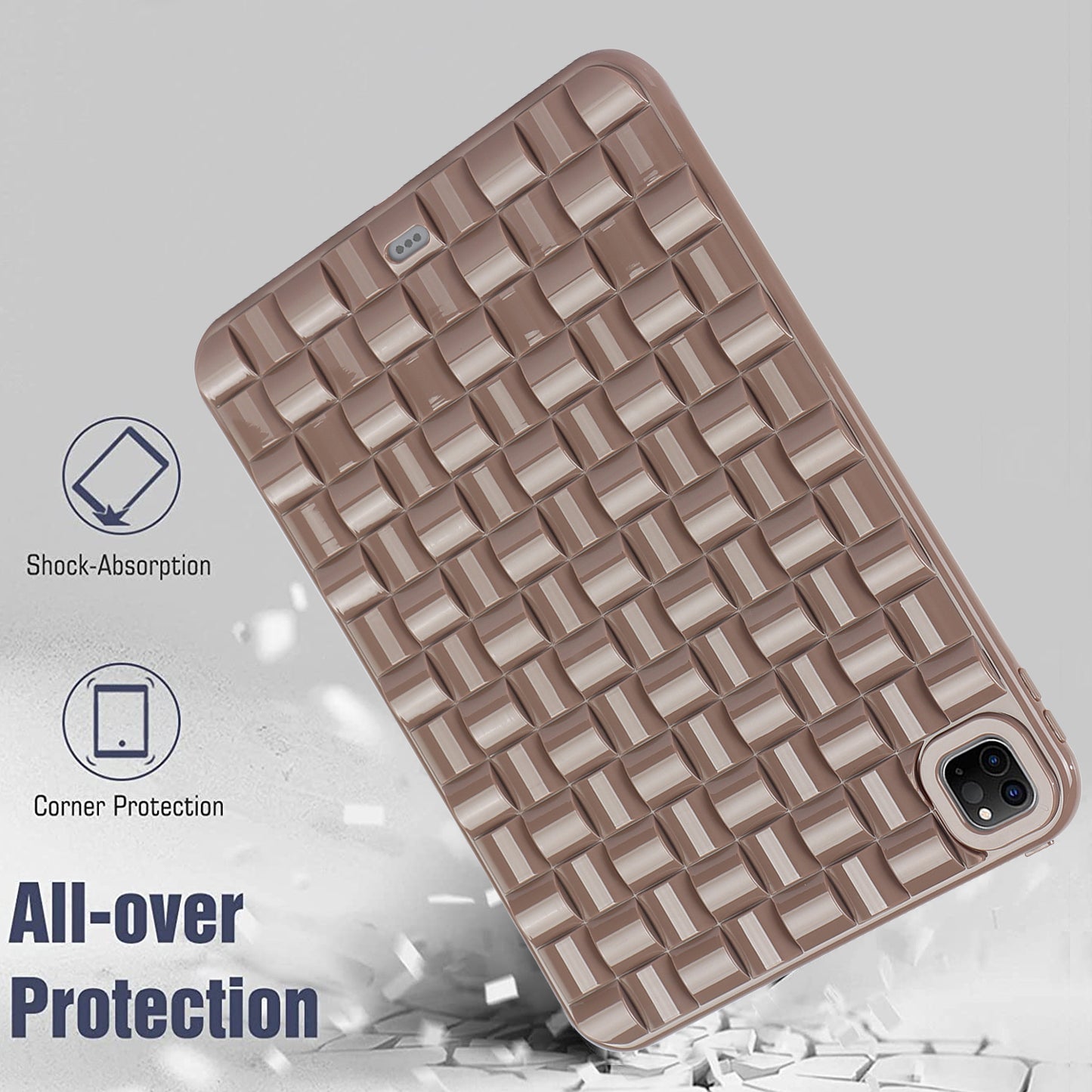 For iPad Pro 11 (2020) / (2021) / (2022) Woven Texture Soft TPU Case Anti-Scratch Protective Tablet Cover