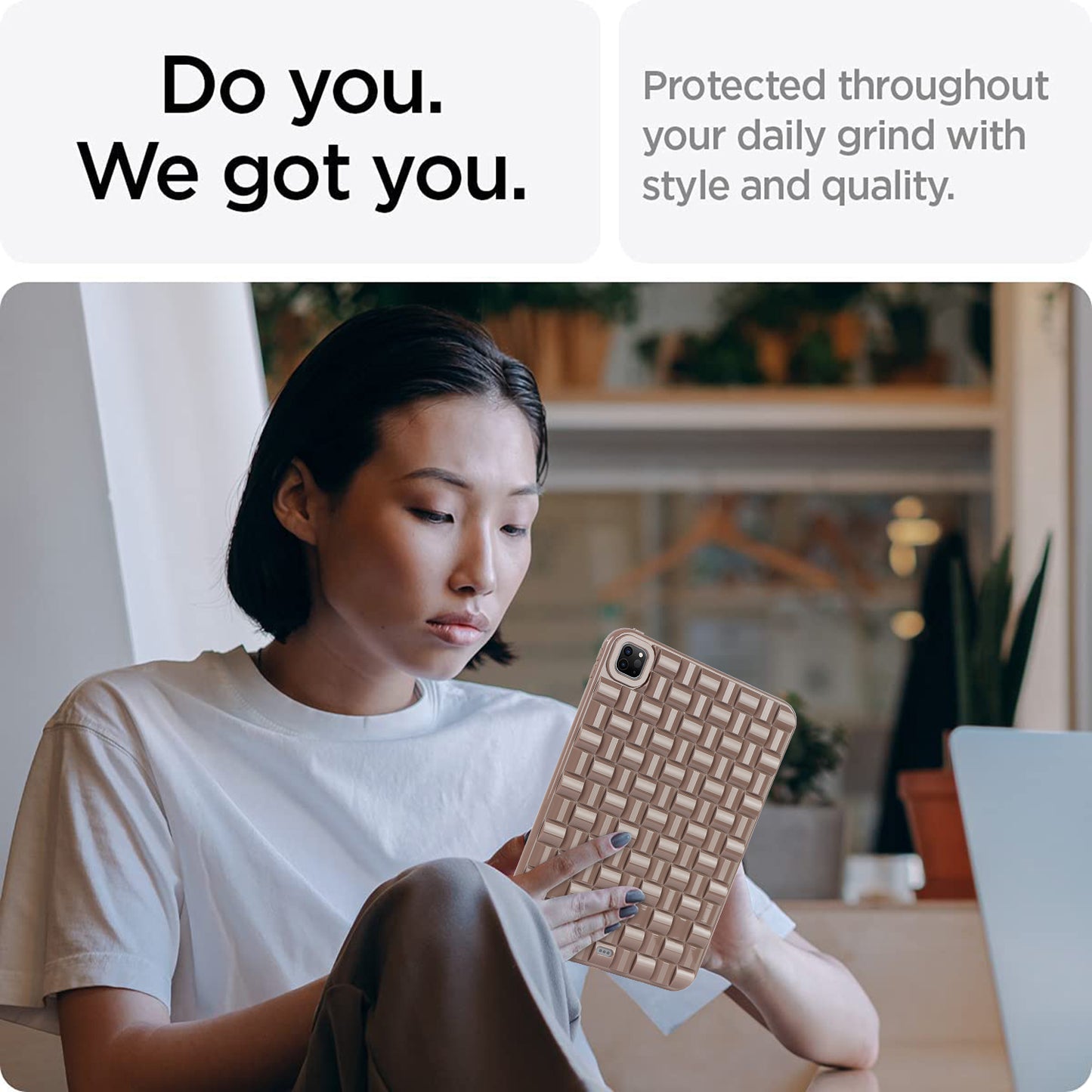 For iPad Pro 11 (2020) / (2021) / (2022) Woven Texture Soft TPU Case Anti-Scratch Protective Tablet Cover