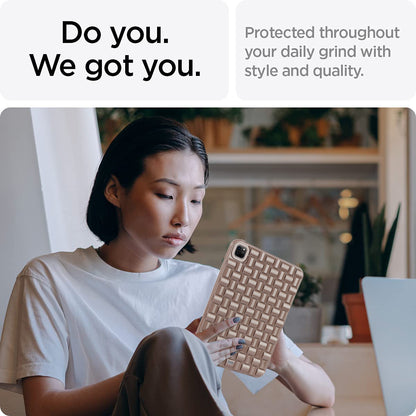 For iPad Pro 11 (2020) / (2021) / (2022) Woven Texture Soft TPU Case Anti-Scratch Protective Tablet Cover
