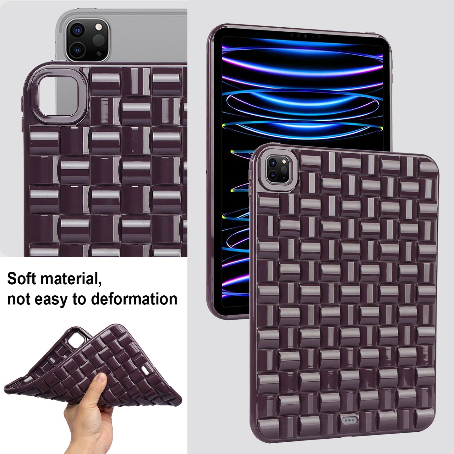 For iPad Pro 11 (2020) / (2021) / (2022) Woven Texture Soft TPU Case Anti-Scratch Protective Tablet Cover