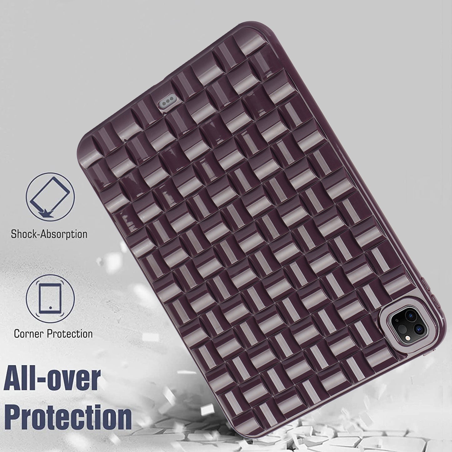 For iPad Pro 11 (2020) / (2021) / (2022) Woven Texture Soft TPU Case Anti-Scratch Protective Tablet Cover