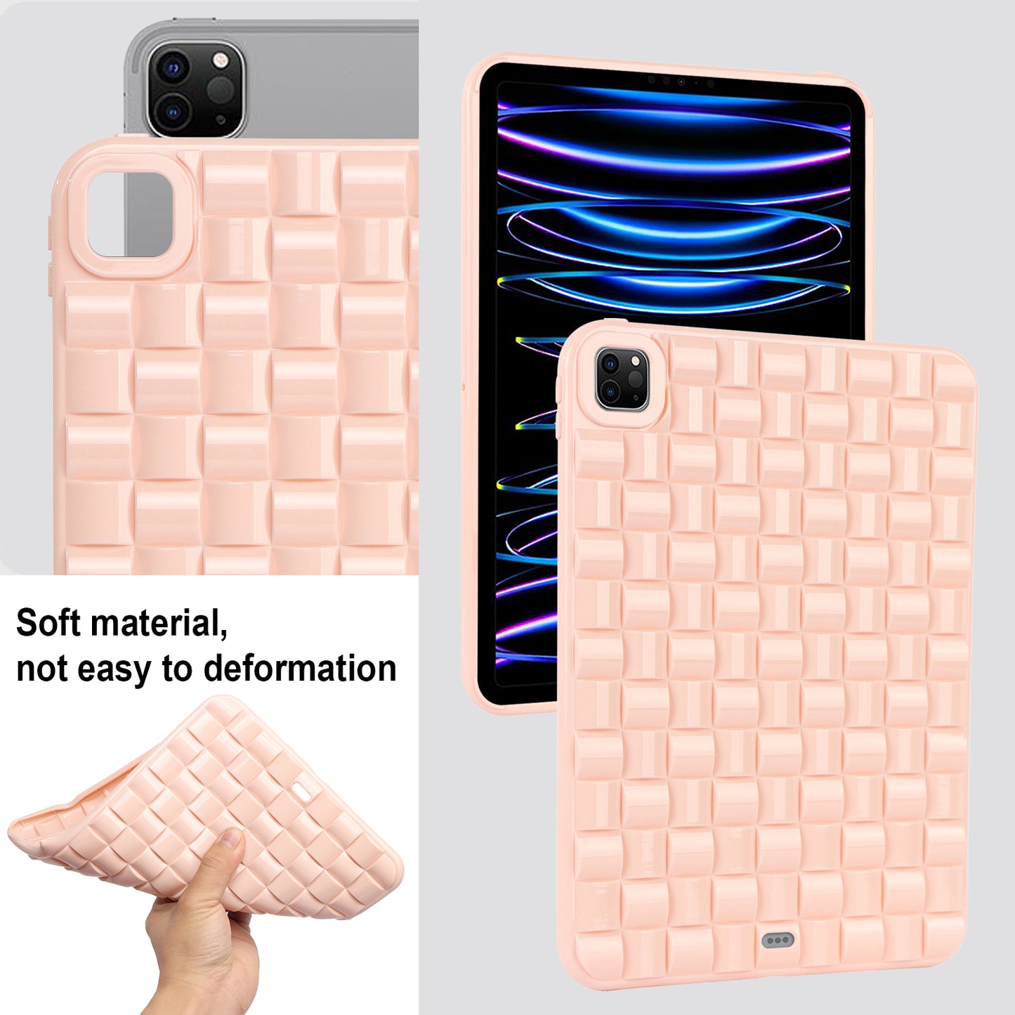 For iPad Pro 11 (2020) / (2021) / (2022) Woven Texture Soft TPU Case Anti-Scratch Protective Tablet Cover