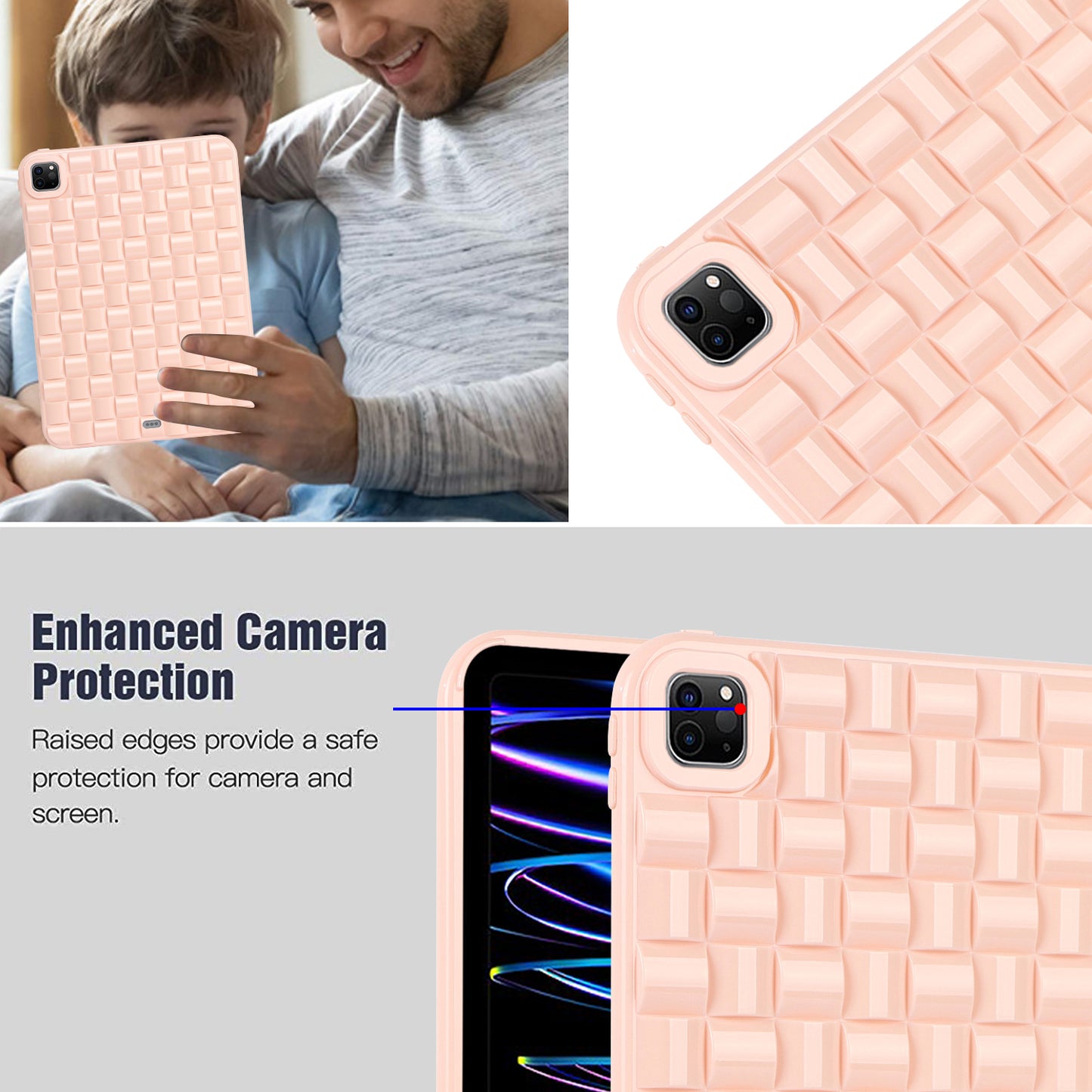 For iPad Pro 11 (2020) / (2021) / (2022) Woven Texture Soft TPU Case Anti-Scratch Protective Tablet Cover