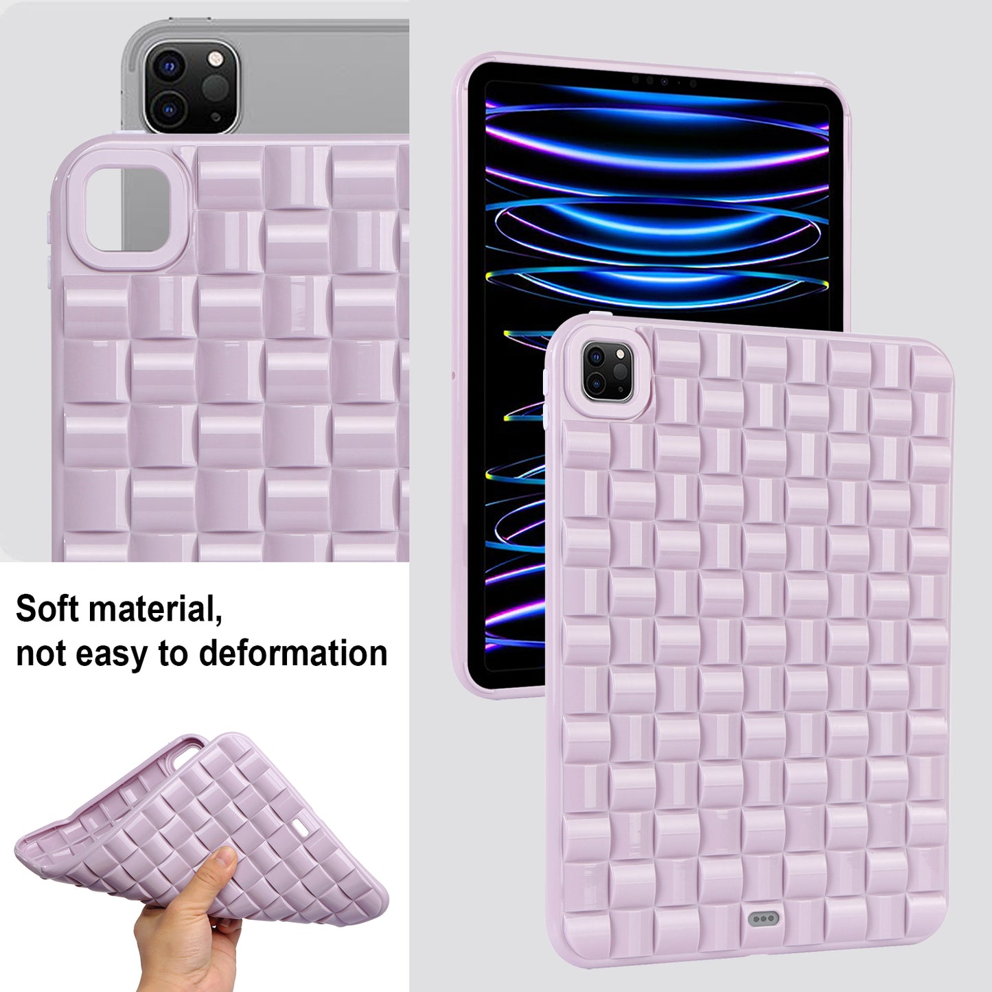 For iPad Pro 11 (2020) / (2021) / (2022) Woven Texture Soft TPU Case Anti-Scratch Protective Tablet Cover