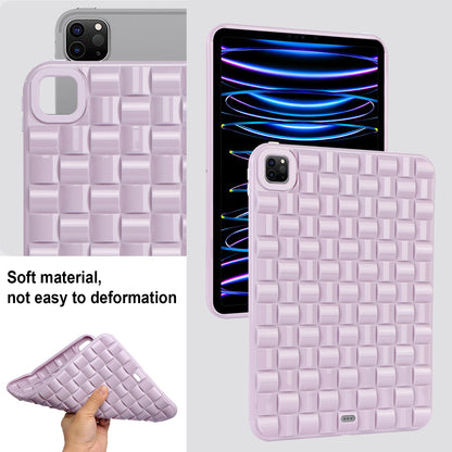 For iPad Pro 11 (2020) / (2021) / (2022) Woven Texture Soft TPU Case Anti-Scratch Protective Tablet Cover