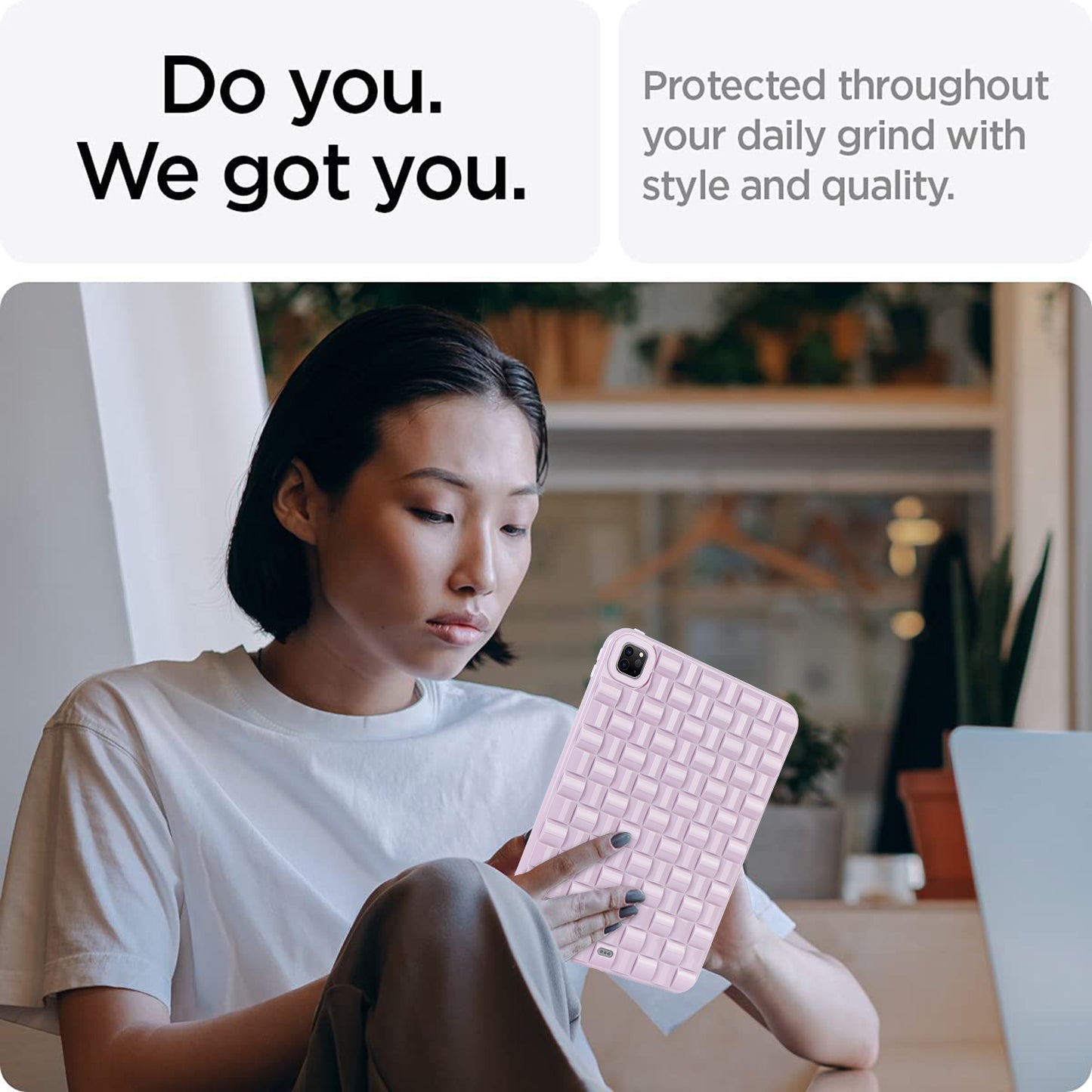 For iPad Pro 11 (2020) / (2021) / (2022) Woven Texture Soft TPU Case Anti-Scratch Protective Tablet Cover