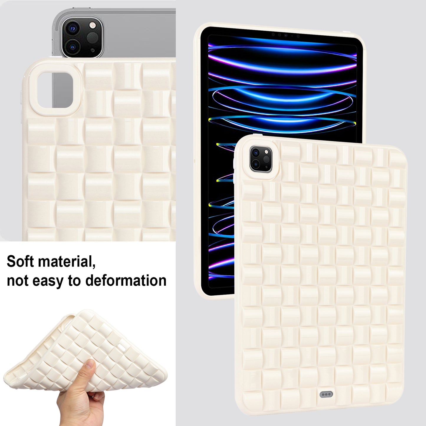 For iPad Pro 11 (2020) / (2021) / (2022) Woven Texture Soft TPU Case Anti-Scratch Protective Tablet Cover