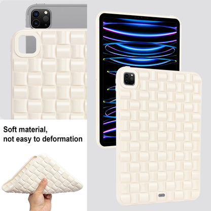 For iPad Pro 11 (2020) / (2021) / (2022) Woven Texture Soft TPU Case Anti-Scratch Protective Tablet Cover