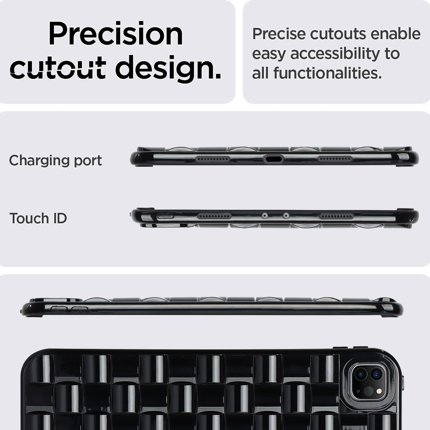 For iPad Pro 11 (2020) / (2021) / (2022) Woven Texture Soft TPU Case Anti-Scratch Protective Tablet Cover