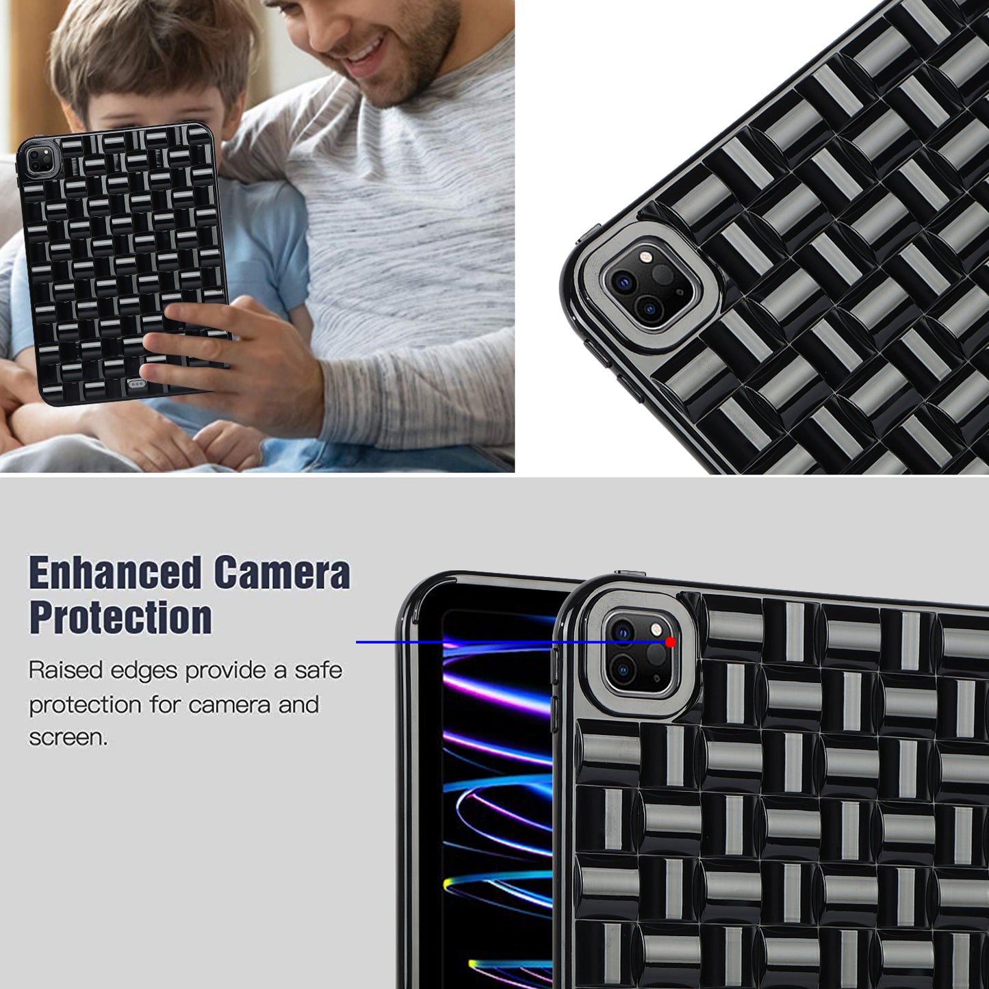 For iPad Pro 11 (2020) / (2021) / (2022) Woven Texture Soft TPU Case Anti-Scratch Protective Tablet Cover