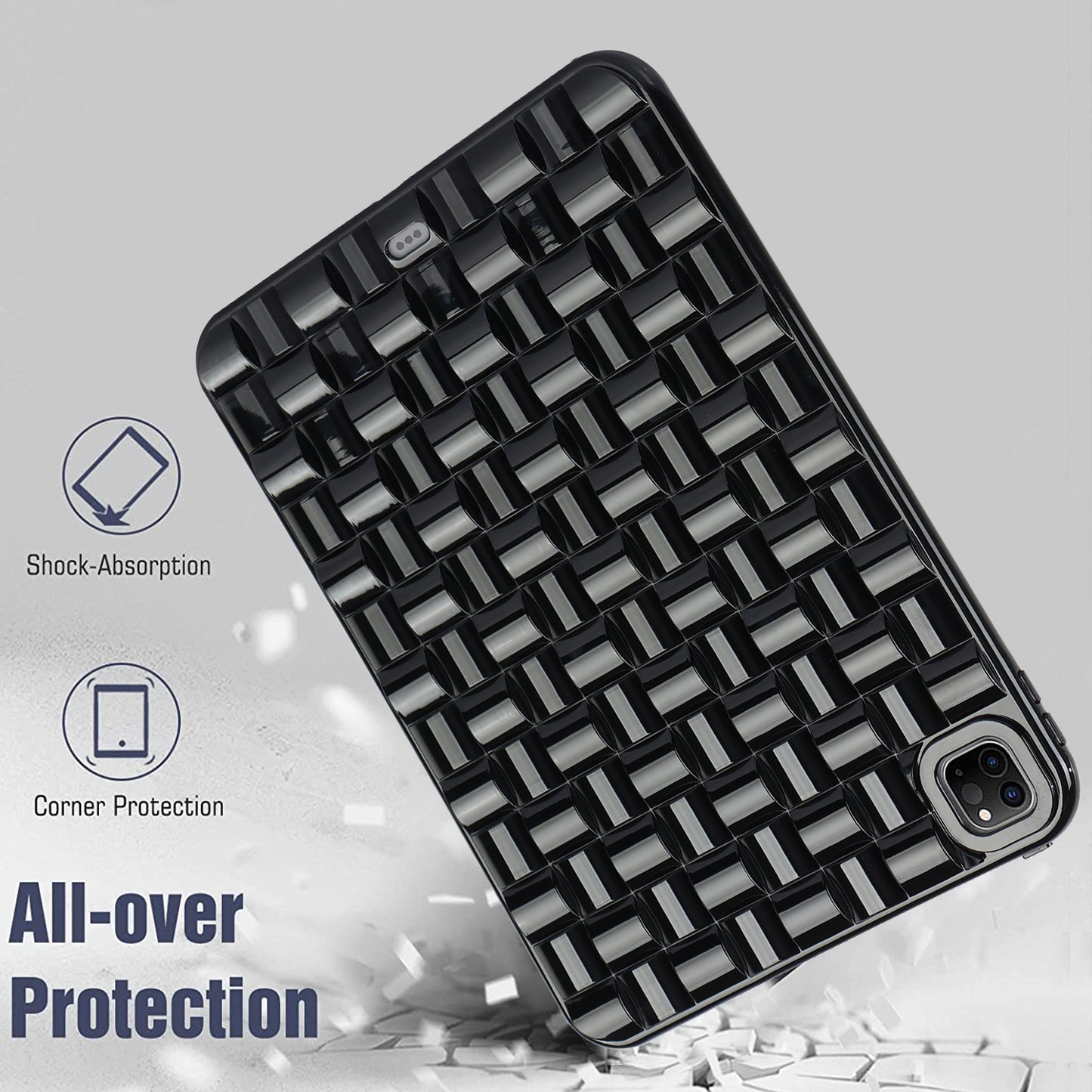 For iPad Pro 11 (2020) / (2021) / (2022) Woven Texture Soft TPU Case Anti-Scratch Protective Tablet Cover