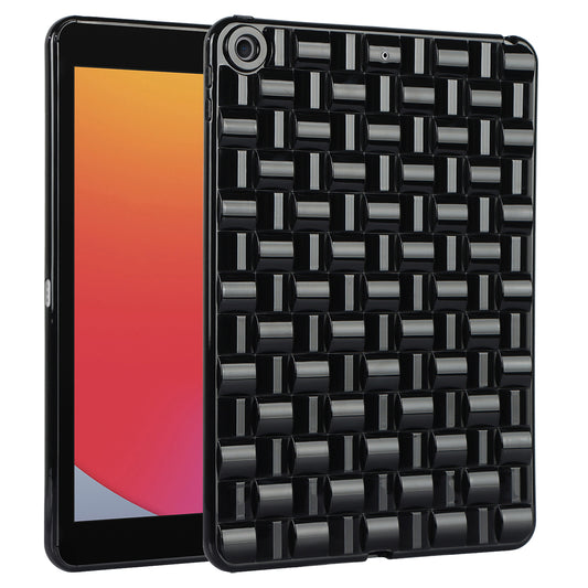 For iPad 10.2 (2021) / (2019) / (2020) Soft TPU Case Protective Tablet Cover Woven Texture Anti-Slip Case
