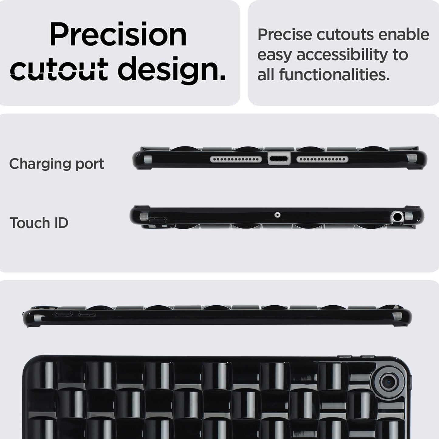 For iPad 10.2 (2021) / (2019) / (2020) Soft TPU Case Protective Tablet Cover Woven Texture Anti-Slip Case