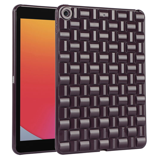 For iPad 10.2 (2021) / (2019) / (2020) Soft TPU Case Protective Tablet Cover Woven Texture Anti-Slip Case