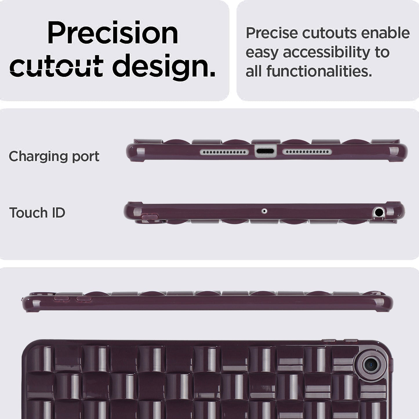 For iPad 10.2 (2021) / (2019) / (2020) Soft TPU Case Protective Tablet Cover Woven Texture Anti-Slip Case