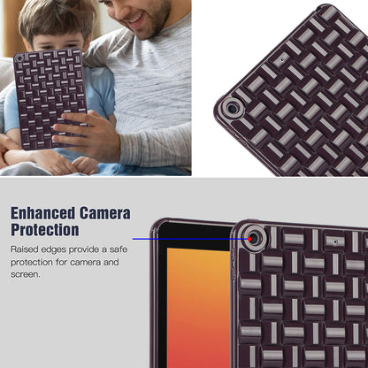 For iPad 10.2 (2021) / (2019) / (2020) Soft TPU Case Protective Tablet Cover Woven Texture Anti-Slip Case
