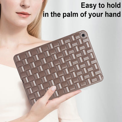 For iPad 10.2 (2021) / (2019) / (2020) Soft TPU Case Protective Tablet Cover Woven Texture Anti-Slip Case