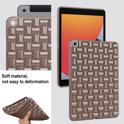 For iPad 10.2 (2021) / (2019) / (2020) Soft TPU Case Protective Tablet Cover Woven Texture Anti-Slip Case