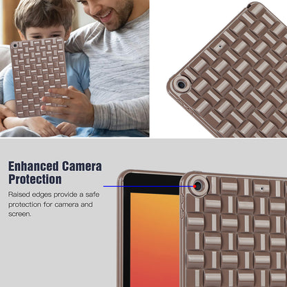 For iPad 10.2 (2021) / (2019) / (2020) Soft TPU Case Protective Tablet Cover Woven Texture Anti-Slip Case