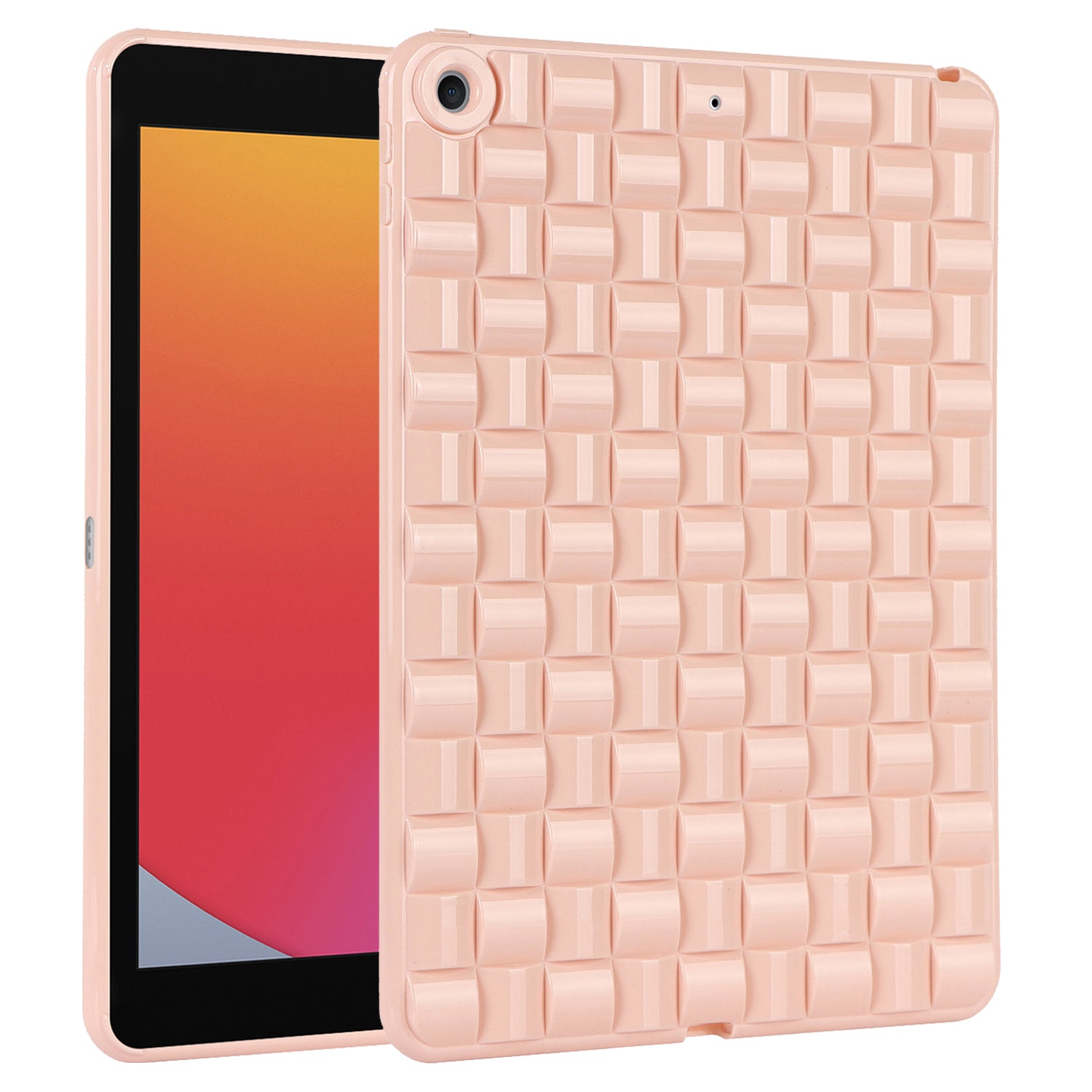 For iPad 10.2 (2021) / (2019) / (2020) Soft TPU Case Protective Tablet Cover Woven Texture Anti-Slip Case