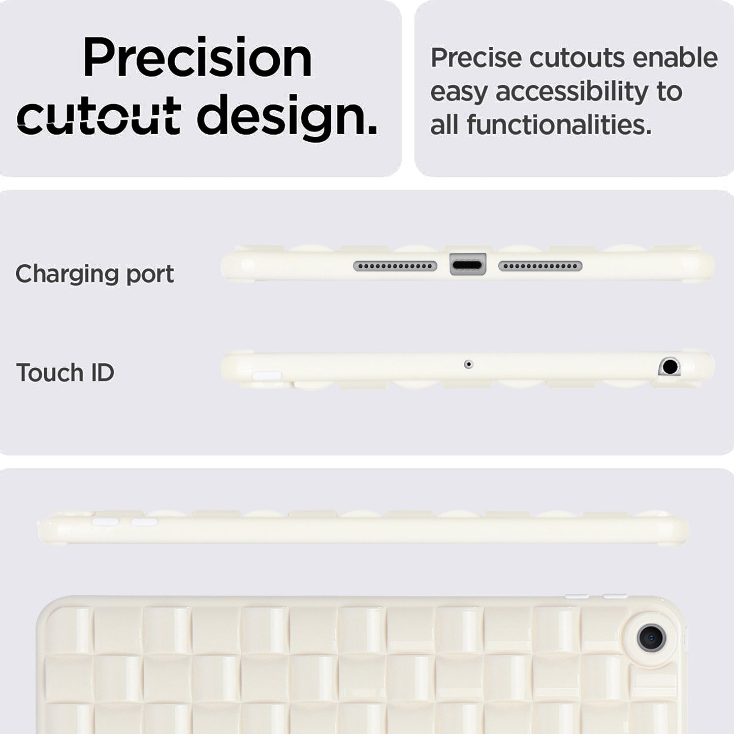For iPad 10.2 (2021) / (2019) / (2020) Soft TPU Case Protective Tablet Cover Woven Texture Anti-Slip Case