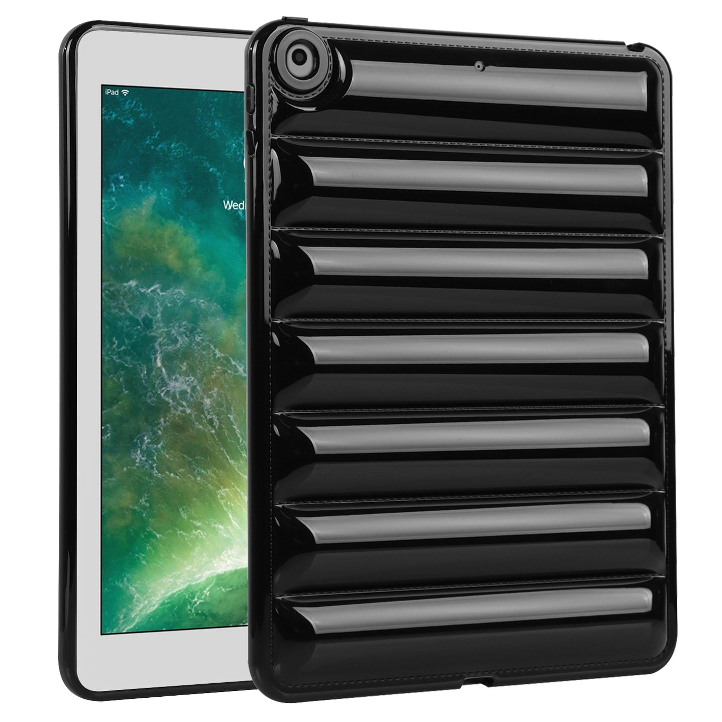 For iPad 9.7-inch (2017) / (2018) / iPad 5 / 6 Tablet Case Candy Color Down Jacket Texture TPU Cover