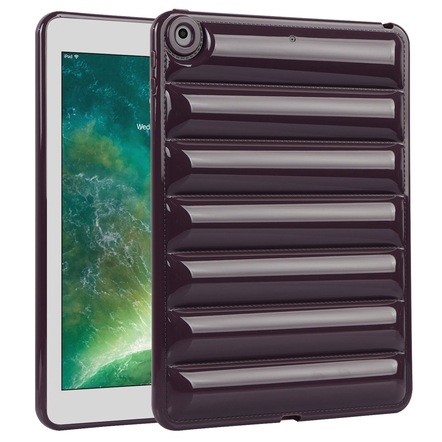 For iPad 9.7-inch (2017) / (2018) / iPad 5 / 6 Tablet Case Candy Color Down Jacket Texture TPU Cover